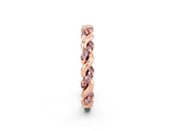Rose gold Twisted Pavé Round Morganite Eternity Band_12