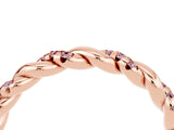 Rose gold Twisted Pavé Round Morganite Eternity Band_14