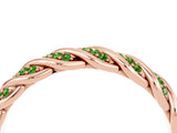 Rose gold Twisted Pavé Round Peridot Eternity Band with Shared Prong Setting_10