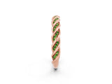 Rose gold Twisted Pavé Round Peridot Eternity Band with Shared Prong Setting_8