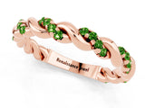 Rose gold Twisted Pavé Round Peridot Eternity Band_11