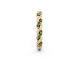 Rose gold Twisted Pavé Round Peridot Eternity Band_12
