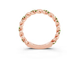 Rose gold Twisted Pavé Round Peridot Eternity Band_13