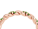 Rose gold Twisted Pavé Round Peridot Eternity Band_14