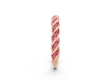 Rose gold Twisted Pavé Round Pink Sapphire Eternity Band with Shared Prong Setting_20