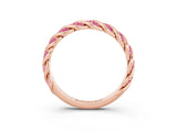 Rose gold Twisted Pavé Round Pink Sapphire Eternity Band with Shared Prong Setting_21