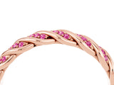 Rose gold Twisted Pavé Round Pink Sapphire Eternity Band with Shared Prong Setting_22