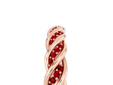 Rose gold Twisted Pavé Round Ruby Eternity Band with Shared Prong Setting_11