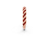 Rose gold Twisted Pavé Round Ruby Eternity Band with Shared Prong Setting_8
