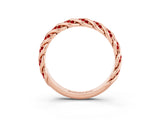 Rose gold Twisted Pavé Round Ruby Eternity Band with Shared Prong Setting_9