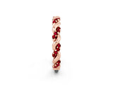 Rose gold Twisted Pavé Round Ruby Eternity Band_12