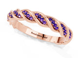 Rose gold Twisted Pavé Round Tanzanite Eternity Band with Shared Prong Setting_7
