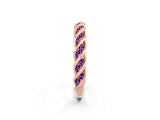 Rose gold Twisted Pavé Round Tanzanite Eternity Band with Shared Prong Setting_8