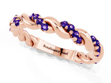 Rose gold Twisted Pavé Round Tanzanite Eternity Band_11
