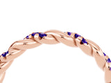 Rose gold Twisted Pavé Round Tanzanite Eternity Band_14