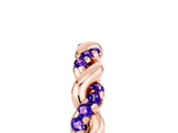 Rose gold Twisted Pavé Round Tanzanite Eternity Band_15