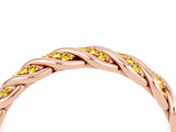Rose gold Twisted Pavé Round Yellow Sapphire Eternity Band with Shared Prong Setting_22