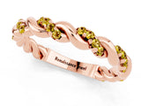 Rose gold Twisted Pavé Round Yellow Sapphire Eternity Band_23