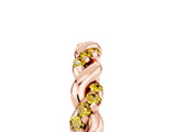 Rose gold Twisted Pavé Round Yellow Sapphire Eternity Band_27
