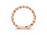 Rose gold Twisted Pave Round Diamond Eternity Band with Prong Setting_35