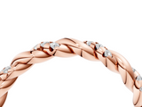 Rose gold Twisted Pave Round Diamond Eternity Band with Prong Setting_36