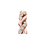 Rose gold Twisted Pave Round Diamond Eternity Band with Prong Setting_37
