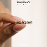 Rose gold Twisted Pave Round Diamond Eternity Band with Prong Setting_52