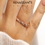Rose gold Twisted Pave Round Diamond Eternity Band with Prong Setting_53