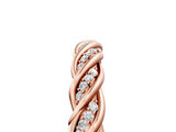 Rose gold Twisted Pave Round Diamond Eternity Band with Shared Prong Setting_91