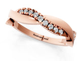 Rose gold Twisted Pave Round Diamond Infinity Band with Channel Setting_27