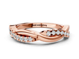Rose gold Twisted Pave Round Diamond Infinity Band with Shared Prong Setting_2