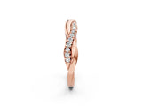 Rose gold Twisted Pave Round Diamond Infinity Band with Shared Prong Setting_4