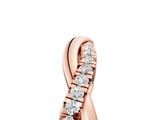 Rose gold Twisted Pave Round Diamond Infinity Band with Shared Prong Setting_7