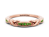 Rose gold Twisted Peridot Marquise Pavé Band with Shared Prong Setting_6