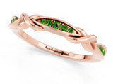 Rose gold Twisted Peridot Marquise Pavé Band with Shared Prong Setting_7