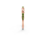 Rose gold Twisted Peridot Marquise Pavé Band with Shared Prong Setting_8