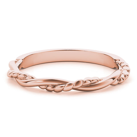 Rose gold Twisted Rope Solitaire Band 1
