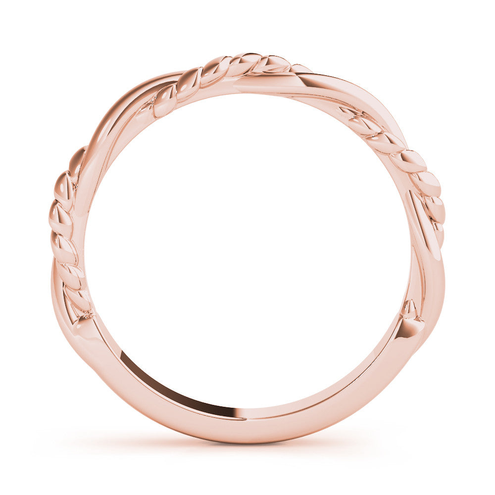 Rose gold Twisted Rope Solitaire Band 2