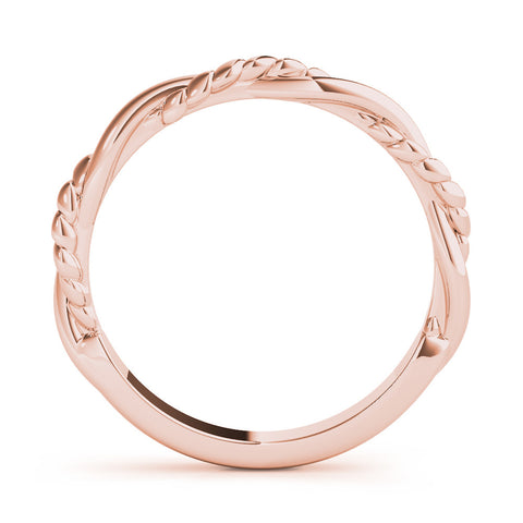 Rose gold Twisted Rope Solitaire Band 2