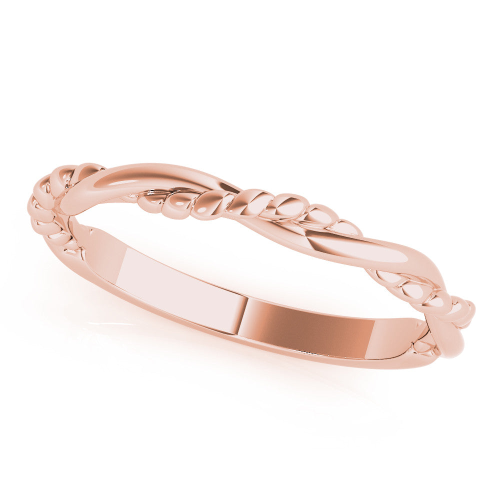 Rose gold Twisted Rope Solitaire Band