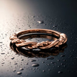 Rose gold Twisted Rope Solitaire Band_66