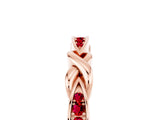 Rose gold Twisted Ruby Marquise Pavé Band with Shared Prong Setting_11