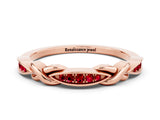 Rose gold Twisted Ruby Marquise Pavé Band with Shared Prong Setting_6