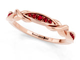 Rose gold Twisted Ruby Marquise Pavé Band with Shared Prong Setting_7