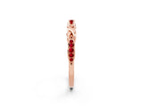 Rose gold Twisted Ruby Marquise Pavé Band with Shared Prong Setting_8