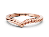 Rose gold Twisted Solitaire Round Cut Knife Edge Prong Ring_4