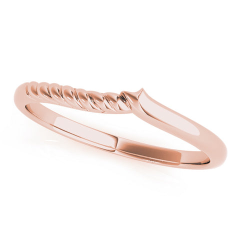 Rose gold Twisted Solitaire Round Cut Knife Edge Prong Ring
