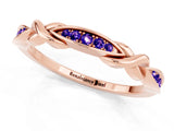 Rose gold Twisted Tanzanite Marquise Pavé Band with Shared Prong Setting_7