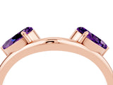 Rose gold Two-Stone Pear Amethyst Bypass Ring with Prong Setting_10