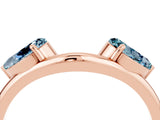 Rose gold Two-Stone Pear Aquamarine Bypass Ring with Prong Setting_10